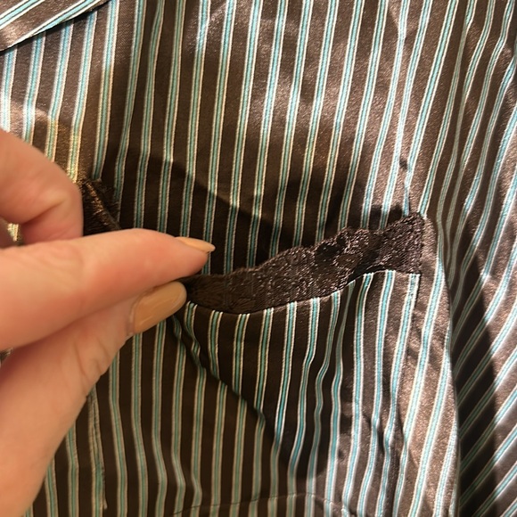 Adonna Womens two piece pajama set pin stripe - Picture 6 of 8